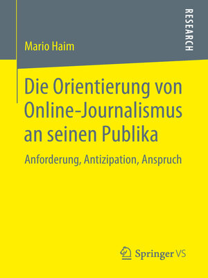 cover image of Die Orientierung von Online-Journalismus an seinen Publika